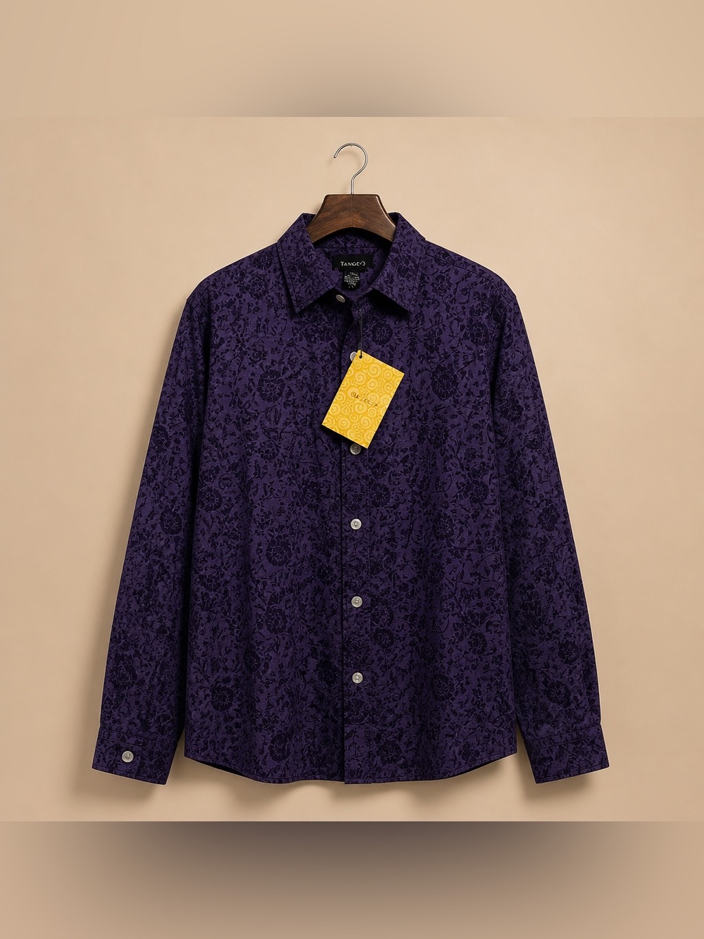 Denim & Co. 1X Floral Print Button Down Collared Blouse Cotton Polyester New